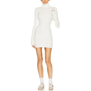 Eterne Long Sleeve White Turtleneck Mini Dress Size XS